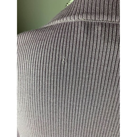 St. John Lavender Cardigan with Leather Size Large - Picture 5 of 6